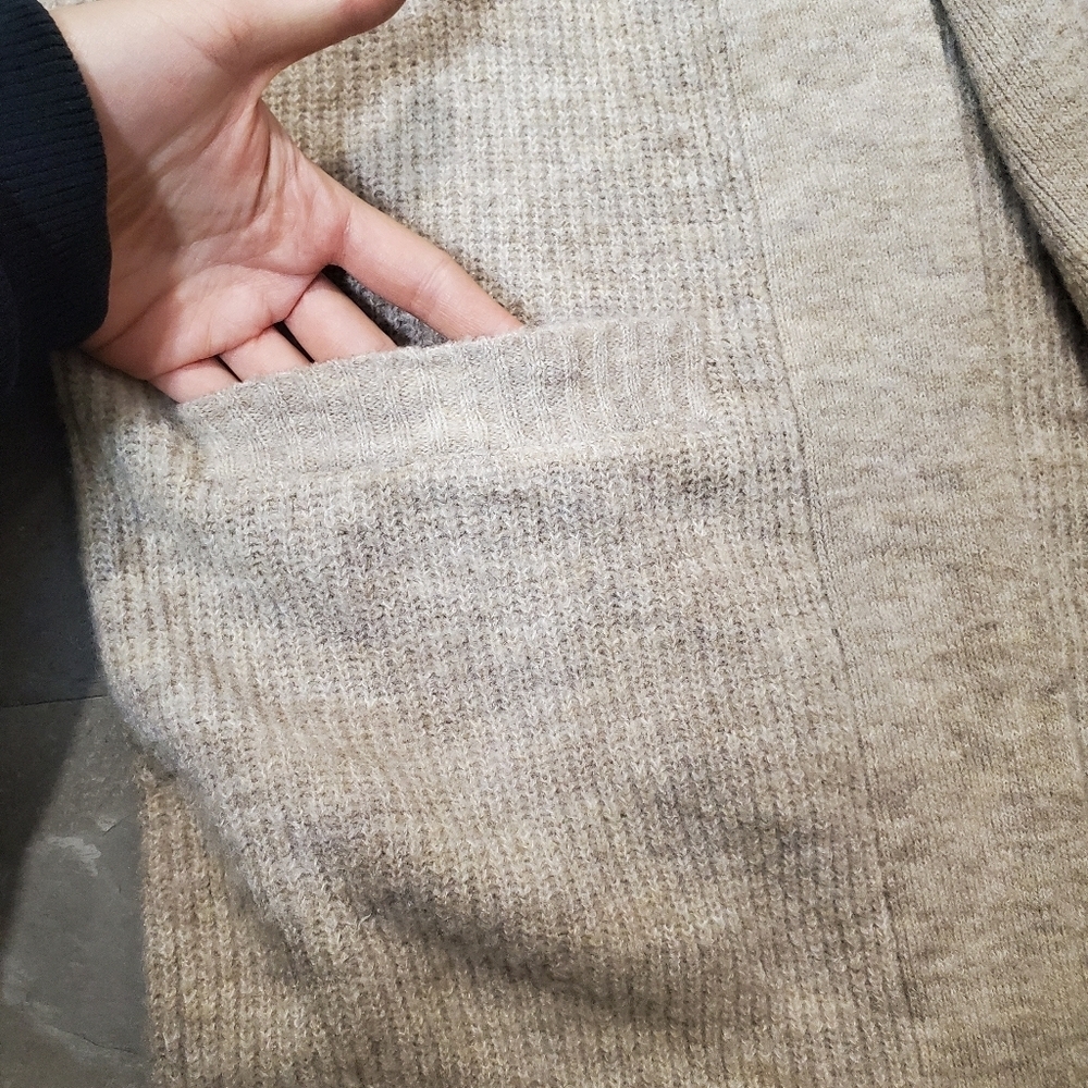 Just Female "Allow Maxi Cardigan". Open Front. Knit. Ribbed Parts. Wool, Alpaga. - Picture 8 of 13